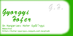 gyorgyi hofer business card